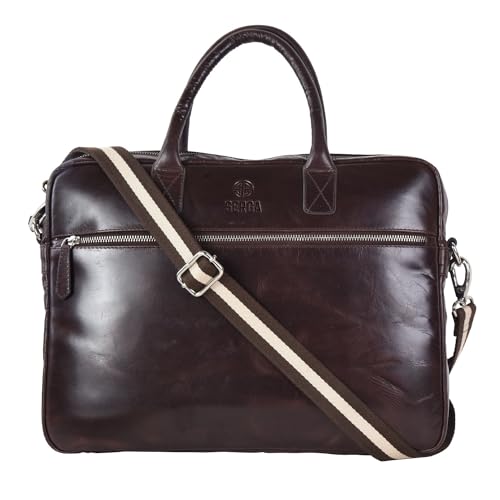 SERGA Real Genuine Leather Laptop Messenger Bag for Men & Women - VICTORY