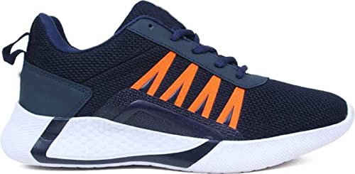 Image of Trendy Running Shoes for Men Sneakers for Men (Color- Blue & Orange) Size-10(7) G