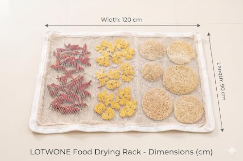 Image of Extra Large Papad Drying Cloth 90x120 CM (Pack of 2) | Food Drying Net with Zip Closure | Dust, Bird & Insect Protection | Foldable, Washable & Reusable Mesh for Papad, Snacks, Grains