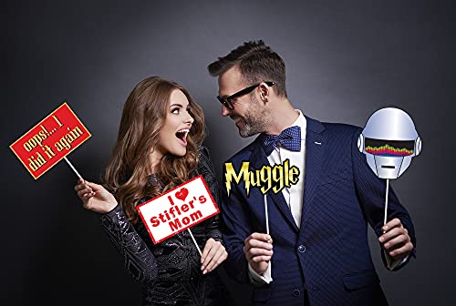 Image of 2000s Y2K Photo Booth Props - 40 Pieces - Throwback Y2K Party Supplies, Decorations and Gifts