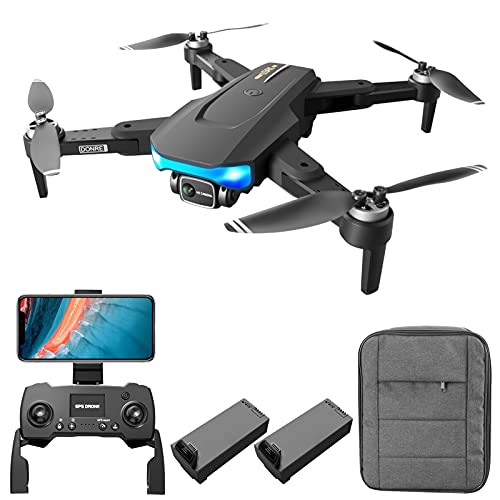 GoolRC, LS-38 - Drone RC con GPS e fotocamera 6K, per adulti, stabilizzatore anti-vibrazioni EIS, motore senza spazzole, WiFi 5G, antenna video FPV, quadricottero, modalità seguimi, con zaino