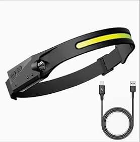 Lanterna de Cabeça LED Recarregável – 270° de Iluminação, 5 Modos de Luz, Resistente à Água IPX4, Ideal para Ciclismo, Pesca, Caminhada e Uso Profissional