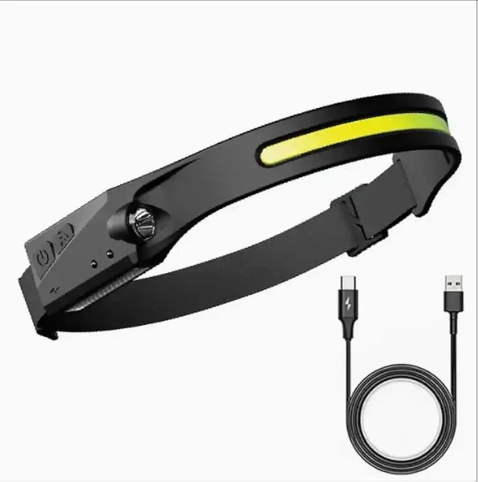 Lanterna de Cabeça LED Recarregável – 270° de Iluminação, 5 Modos de Luz, Resistente à Água IPX4, Ideal para Ciclismo, Pesca, Caminhada e Uso Profissional