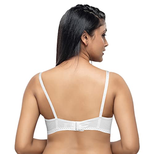 Image of Daisy DEE Women Girls Cotton Seamless Full Coverage Non Padded T-Shirt Bra in White Color-ZING-30B