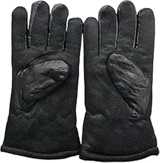 FROM H HOME 1279 Aleppo Men's Winter Faux Leather Touchscreen Warm Thermal Gloves for Typing, Texting, Driving Motorcycle with Fleece Lining, Black, Large 8.46