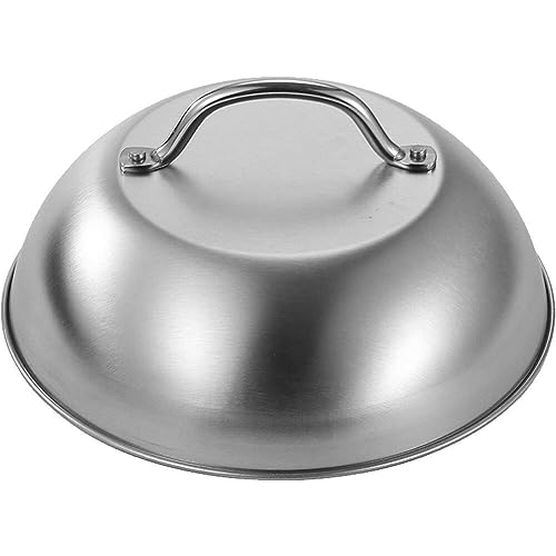 Stainless Steel Basting Cover Heatproof Round Cheese Melting Dome Burger Cover Meal Food Cover Kitchen Cooking Supplies
