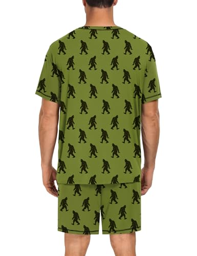 Image of SWOMOG Mens Pajamas Set Summer Sleepwear Short Sleeve Pjs Set Soft 2 Piece Lounge Set Comfy Loungewear with Pockets