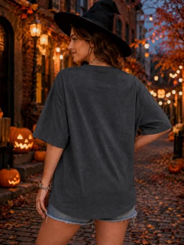 Vintage Halloween Shirt Women Oversized Spooky Shirts Monster Ghost Tee Top — view 5