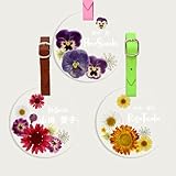 ネームプレート ネームタグ ネームホルダー ラゲッジタグ キーホルダー おしゃれ かわいい ゴルフバック 名札 名入れ スーツケース 旅行 トラベル [デザインのカラー：ピンク ベルトカラー：茶]