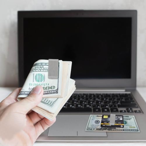 6 Pack Stainless Steel Money Clip Metal Wallet Clip for Men Men's Slim Cash Clip Small Money Clips for Cash and Credit Card Holder Metal Money Clips Minimalist Front Pocket Wallet Clip (Silver)4