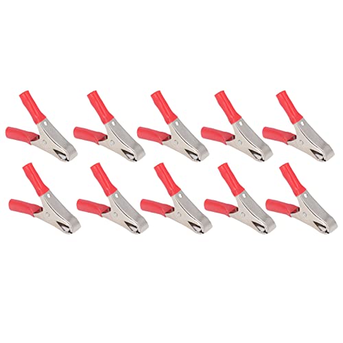 Pinces de test isolées, 100 pinces de test électriques pour machines de soudage pour réparation automobile(rouge)