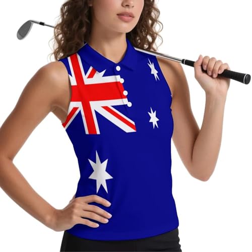 Polo sin mangas para mujer ideal para golf y tenis con diseño de bandera 5