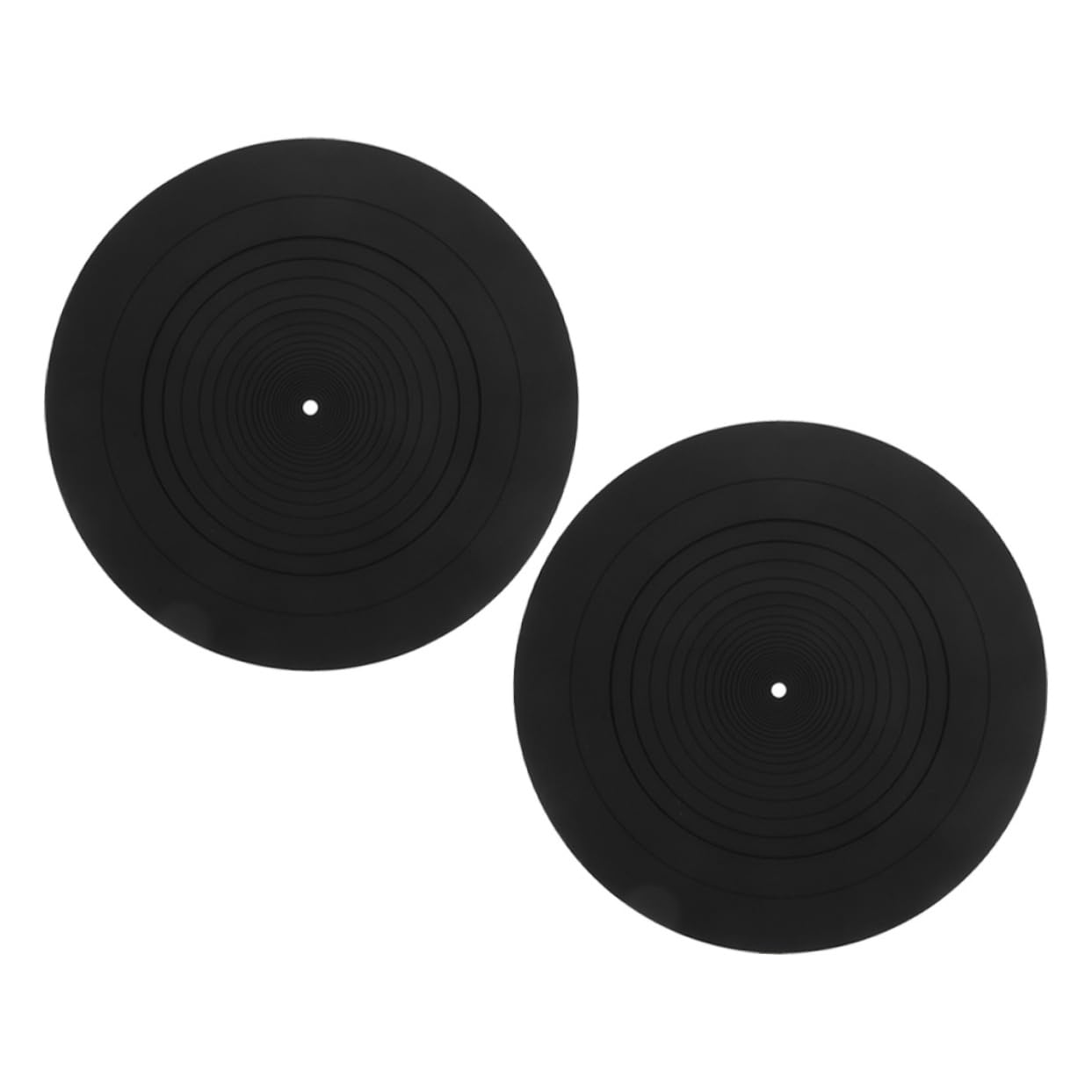 Tappetino in Silicone per Giradischi Nero 2 Pezzi Antistatico | Supporto per Dischi, Ricambio per Protezione del Disco, Superficie Pulita e Stabile per Lettore Vinile