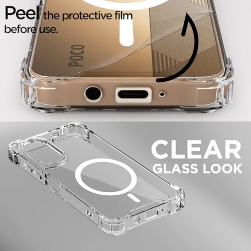 Image of Pikkme Back Cover for Poco C71 / Redmi A5 Mag-Safe Shockproof PC + TPU Protective Case Magnetic Support Bumper Case (Transparent Mag-Safe)