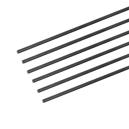 sourcing map Varilla de Fibra de Carbono, Vástagos 3mm x 300mm para RC Avión Teledirigido, DIY...