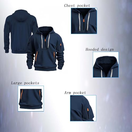 Men's Pullover Long Sleeve Hoodie Graphic Outwear with Pocket Sweatshirt Cozy Coat-HeiS||S3