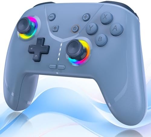 （14:30時点） 【2025新登場】Switch 2 コントローラー Switch1/2代に対応 TURBO連射機能 スイッチ コントローラー 背面ボタン付き マクロ機能 9色RGBライト ジャイロセンサー搭載 4階段HD振動 Bluetooth 無線/有線接続 PC/Android/IOSにも対応 日本語取扱説明書付き (ブルー)