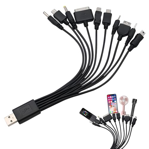 10 In 1 Universal Charging Cable,10-In-1 Universal Charging Cable,Charging Cables for Multiple Devices,Multiple Charger Cable,Universal Phone Charger Compatible with Samsung,Huawei,Sony,Nokia,Psp