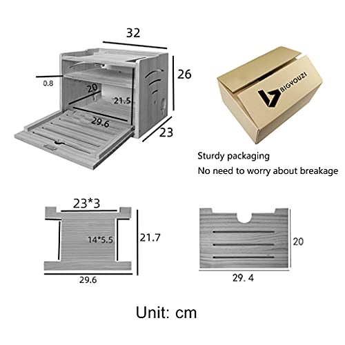 Bigyouzi Wifi Router Storage Box Wall Shelf Solid Wood Power Supply Light Cat Plug Row Hub Board Finishing Desktop Storage Box #TOP5