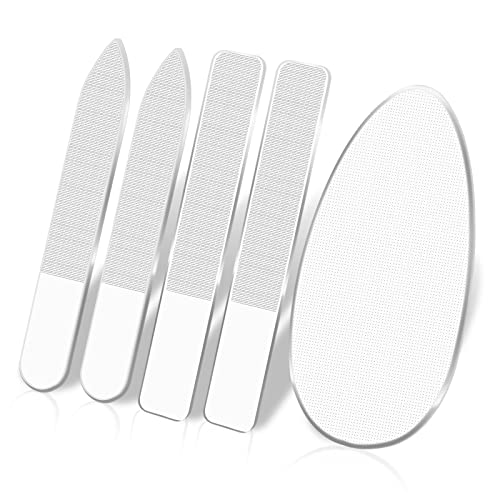 Glass Nail File Glass Manicure Pedicure Crystal Nail File And Buffers Glass Nail File Nano Nail Files For Natural Acrylic Nails Fingernail Files Manicure Tool With Case (5 Pcs) #TOP7