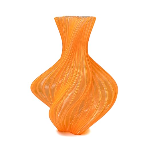 Image of Clear Orange PLA 1.75mm 1kg Spool Glitter 3D Printing Filament Transparent | Beginner friendly Premium Glittery translucent Orange PLA Basic Low warping No tangle 1kg spool 2.2lbs for Bambu Prusa