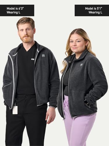 Image of Peelz Jamie Polar Fleece Jacket for Men & Women - Full Zip Unisex Long Sleeve, Soft Fabric & 2 Pockets, Comfort Fit