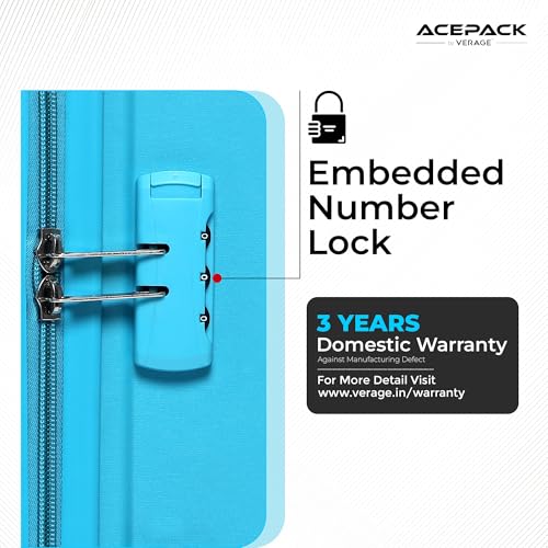 Image of ACEPACK by Verage Megatron Hard Side Polypropylene Luggage Large Check in 103L | Lightweight Unbreakable Suitcase Set with 360 Silent Spinner Wheels, Number Lock & Telescopic Handle