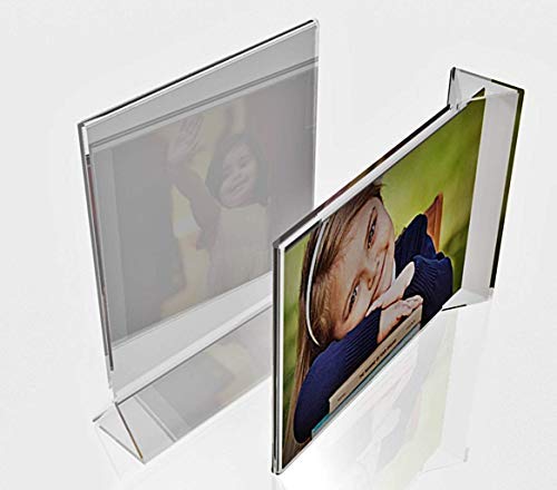 Elegant Creations 2 pc Pack Acrylic Menu card sign Holder A5 Size (6.0 inch x 8.0 inch)