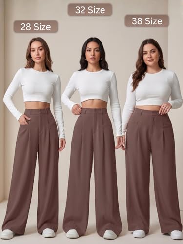 Image of GRECIILOOKS Trousers for Woman | Womens High Rise High Waist Flared Korean Style | Formal Pant for Women Office Wear| Track Pants for Womans Elegant for College & Events (Available in Plus Size)