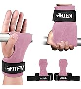 FITFIV Weight Lifting Wrist Strap, Double Leather Weightlifting Wrist Straps for Gym Strength Tra...