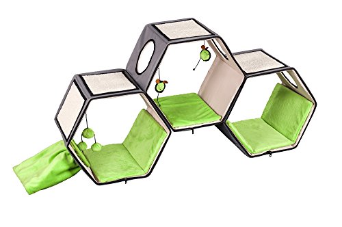 Karlie Kratzmöbel Hexagone Lounge L: 118 cm B: 35 cm H: 61 cm grün-grau