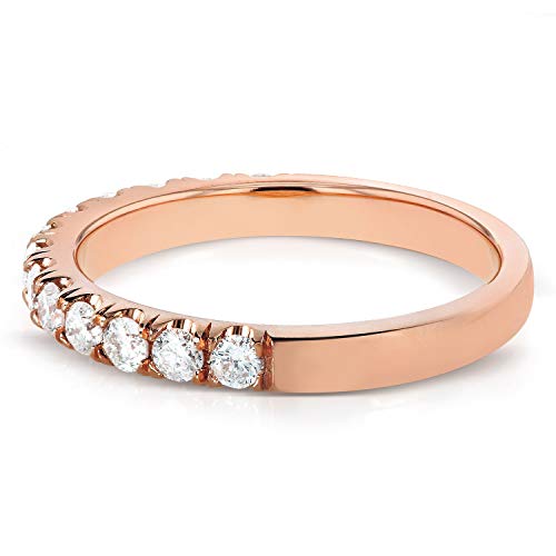Kobelli Flame French Pave Lab Grown Diamond Comfort Fit Womens Wedding Band 1/2 CTW 14k Rose Gold (DEF/VS)3