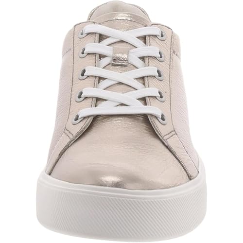 Image of 27 Edit Womens Marisol Textured Casual and Fashion Sneakers Gold 8 Medium (B,M)