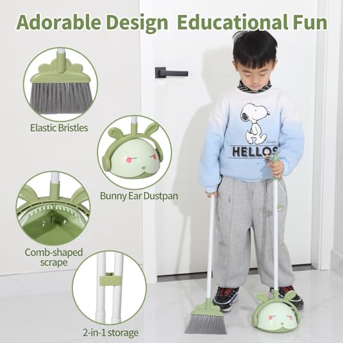 image for Midoneat Kids Cleaning Toy Set, Mini Child Broom, Mop and Dustpan, Lit