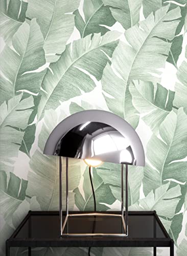 NEWROOM Papier peint Vert Jungle Intissé - Tropical Blanc Feuilles Palmiers Floral
