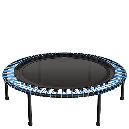 bellicon Mini Trampolin 100cm (Blau) | Seilring-Federung bis 150 kg | Indoor Fitness Trampolin für Erwachsene | Schraubbeine