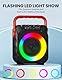 Wowstar Karaoke Maschine mit 2 Kabellose Mikrofone, Tragbare Bluetooth Lautsprecher Box für Erwachsene/Kinder mit Lichteffekte, Unterstützt TF/USB, FM, Rec, AUX in, TWS für Party, Geburtstag (Rot)