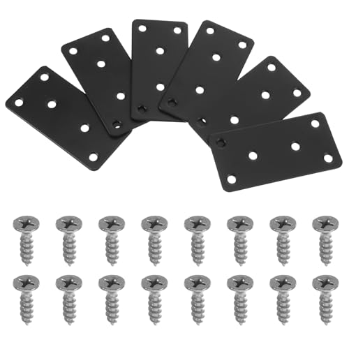 CIYODO 6pcs Stainless Steel Flat Mending Plate Heavy Duty Straight Bracket Metal Bracket Holes for Wood Furniture Shelves