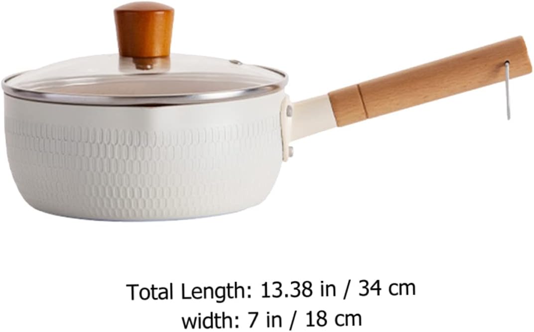 LIFKOME 1set Nonstick Saucepan Lid Multi-purpose Cooking Pot for Easy Pouring Design Convenient Storage Hanging for Home Kitchen