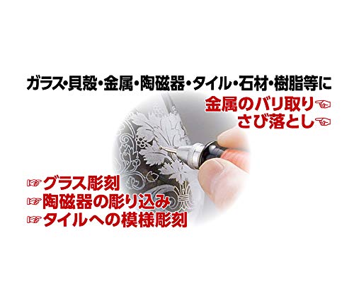 高儀(Takagi) EARTH MAN ホビールーター用ビット ダイヤモンド砥石 12本組 グラス彫刻・模型工作・プラモデル・ネーム入れ・彫金等の精密加工・ホビーに ガラス・貝殻・陶磁器・タイル・金属・石材・樹脂等さまざまな素材に使用できる ダイヤモンド先端加工 HRB-100