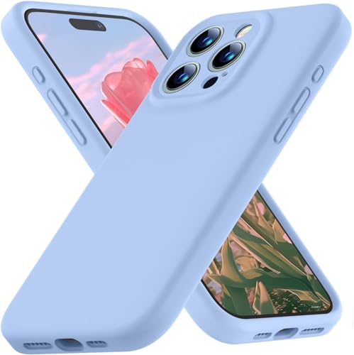 ROUMAYMAY for iPhone 13 Pro Max Case, Liquid Silicone Shockproof Upgraded [Camera Cover], with Soft Fine Smooth Microfibre Lining Anti-Scratch, Full Body Phone Case for iPhone 13 Pro Max Cover, Blue