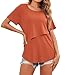 Ekouaer Plus Size Nursing Shirts for Women Round Neck Maternity Tops Solid Pregnancy Clothes 3 Pack Orange+Medium Gray+Red XXL