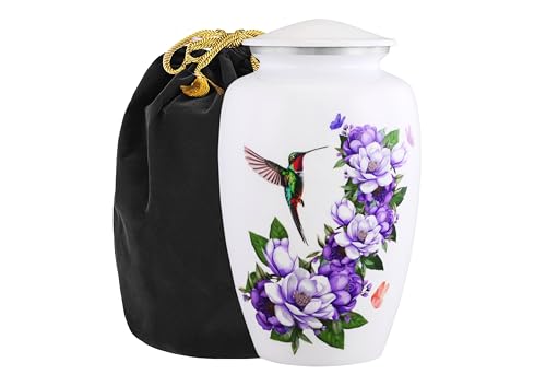 Urns of Dignity Magnolia Flower with Humming Bird Adult Cremation Urns for Human Ashes - Decorative Urn, Ashes Urn & Male,Urns for Ashes Men & Women,Funeral Urn (Magnolia Flower, Adult)