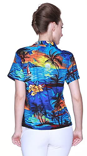Image of Hawaii Hangover Family Matching Hawaiian Clothes, Sunset Blue | Family matching Hawaiian outfits, Sunset Blue, lightweight rayon, machine washable, tropical print, luaus, cruises