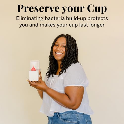 Image of Pixie Menstrual Cup Steam Cleaner - Wash Your Cup + Kill 99.9% of Germs with Cleanser Steam for Feminine Care - 3 Minutes and Your Period Cup is Sterile! Automatic Shut Off - FSA Eligible (White)