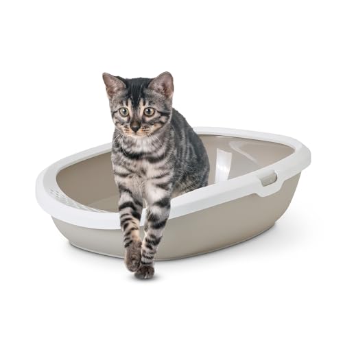 SAVIC Gizomo Cat Toilet with Rim, Mocha, Size L