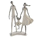 silberfarben, weiß Casablanca modernes Design Skulptur Familie - Familienglück - weiß/Silber - Polyresin - Höhe 31 cm