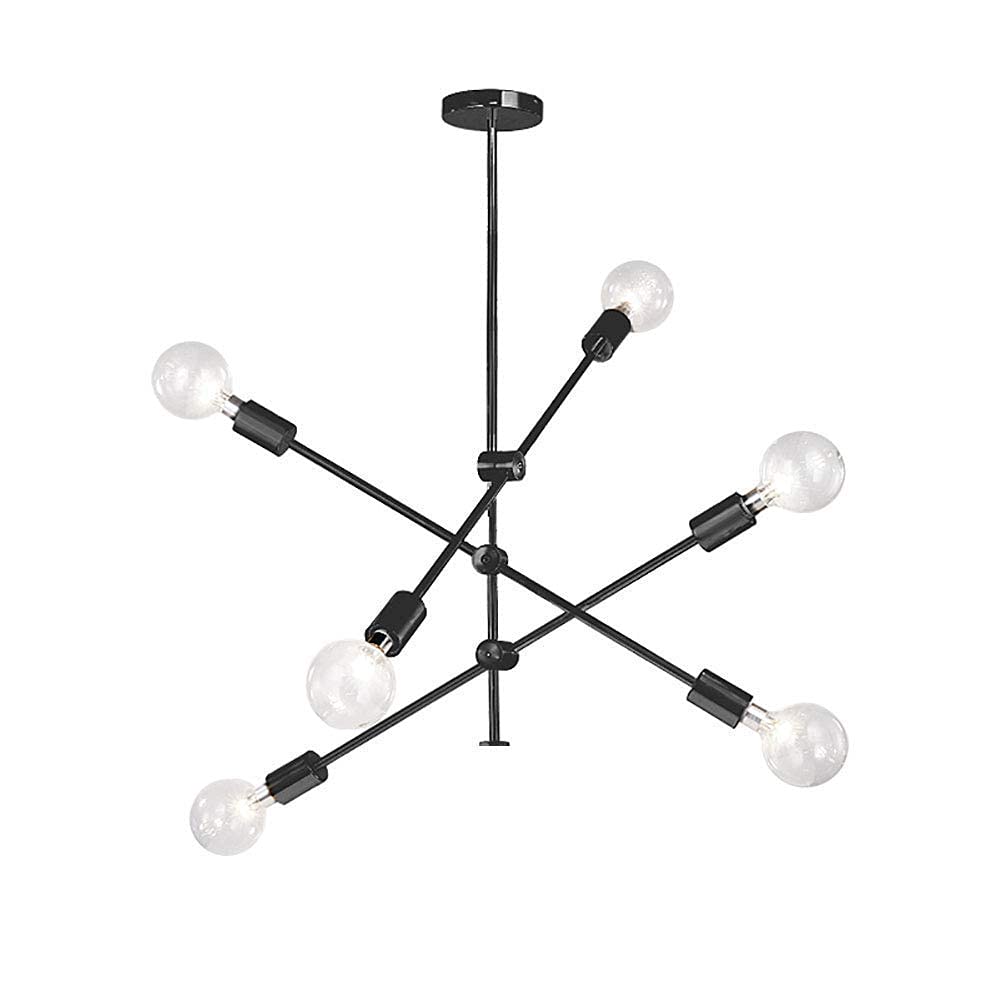 WECDS Lamp Pendant Light Chandelier Ceiling Light 6 s Modern Sputnik Pendant Fixture Round Glass Globe Fixture for Kitchen Dining Room Living Room,Amber Platinum,3 Lights
