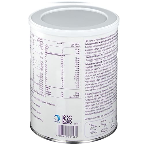 Nutricia Fortimel Pulver Neutral I Bei erhöhtem Energie und Eiweißbedarf I Trinknahrung in Pulverform zum Anrühren als Getränk oder zum Anreichern von Speisen I10g Protein, 200 kcal pro Portion I670gr