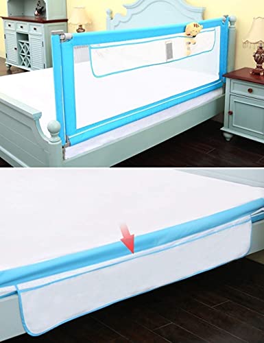 Barrière de lit pour bébé réglable verticalement avec filet de sécurité et poche - 6